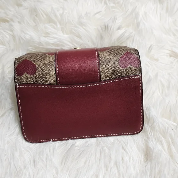 Coach Signature Heart Print Slim Card Case Wallet - Picture 4 of 11